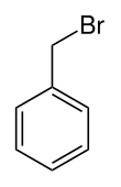 Skeletal structure of the benzyl bromide molecule