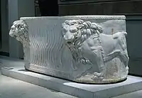 Roman sarcophagus, formerly at Carinhall, now in the Neues Museum, Berlin