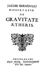 De gravitate aetheris, 1683