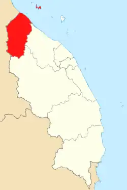 Location of Besut District in Terengganu