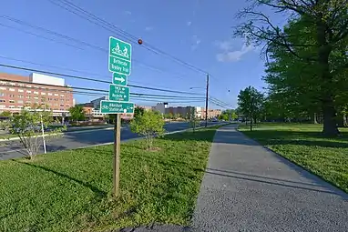 Bethesda Trolley Trail along Old Georgetown Road in Bethesda