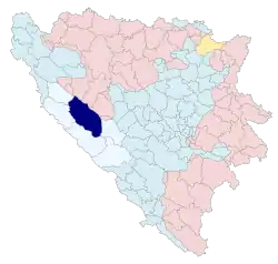 Location of the Municipality of Glamoč within Bosnia and Herzegovina