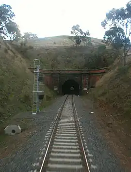 The portal of the Big Hill railway tunnel, 390 metres long