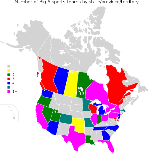 Big 6 sports teams