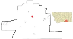 Location of Crow Agency, Montana