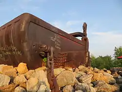 Bucket from mining machine Big Muskie, preserved in a township park