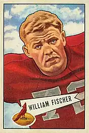 Bill Fischer, 1948 captain. He equaled George Connor's college distinctions with the same number of consensus All-American honors (1947–1948) and national championships (1946–1947). He also won the Outland Trophy in 1948 and was also enshrined in the College Football Hall of Fame