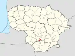 Location of Birštonas Municipality within Lithuania