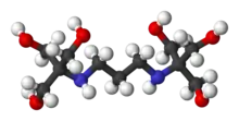 Ball and stick model of bis-tris propane