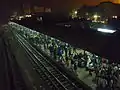 Devotees at a Dhaka railway station