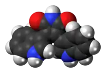 Space-filling model of the bisindolylmaleimide molecule