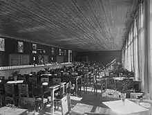 Large, high-ceilinged restaurant in Bjorli Station