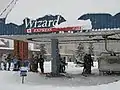 The Wizard Express quad lift at the base of Blackcomb mountain (since removed)