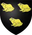 Arms of Pharamond: Sable three golden toads.