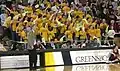 The Blue Crew at a basketball game.