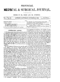 Image of the cover of 1st issue of the Provincial Medical and Surgical Journal