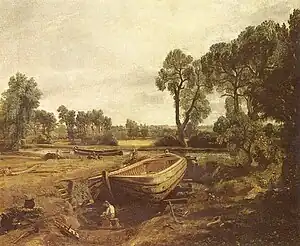 Boat-building near Flatford Mill, 1815. Victoria and Albert Museum, London.