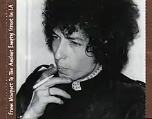 A black-and-white photograph of Dylan