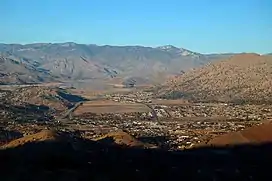 View of Bodfish from Caliente-Bodfish Road in the hills west of town