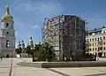 View of the monument during the Russian Invasion of Ukraine. Kyiv, July 2022