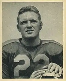 Frank Dancewicz, 1945 captain. He was the first overall pick in the 1946 NFL draft.