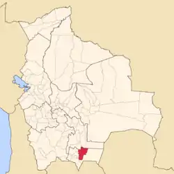 Location of Burnet O'Connor in Bolivia