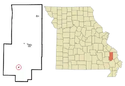 Location of Zalma, Missouri