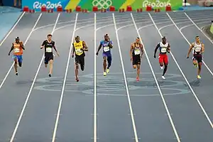 Mid- straightaway, 200 metres final