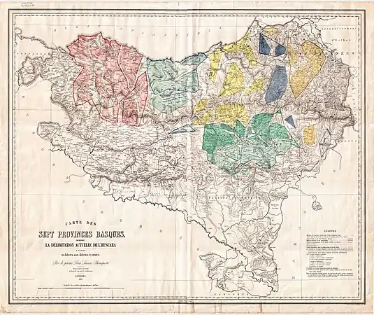 Carte des sept Provinces Basques