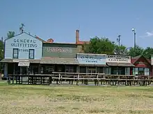 The shops at Boot Hill Museum, including a reconstruction of the Long Branch Saloon