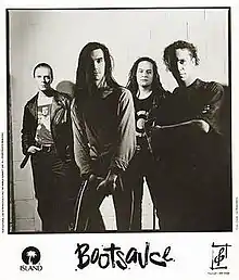 Bootsauce, 1991  (From left: Al Baculis, Pere Fume, Sonny Greenwich Jr., Drew Ling)