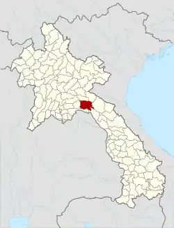 Location of Borikhane district in Laos