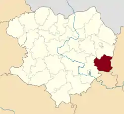 Raion location in Kharkiv Oblast