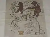 Fresco of bears at play