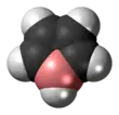 Space-filling model of the borole molecule