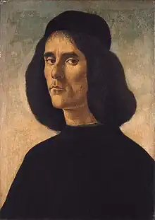 Portrait of Michael Marullus by Sandro Botticelli in about 1496.