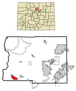 Location of the Eldora CDP in Boulder County, Colorado.