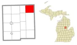 Location within Gladwin County