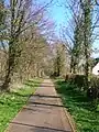 The old farm lane running down to the Annick Water