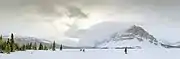 Bow Lake panorama in winter