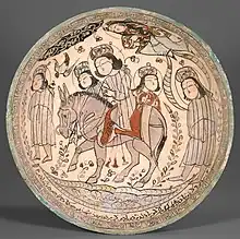 Mina'i bowl signed by Abu Zayd al-Kashani, dated 1187 CE, Iran.