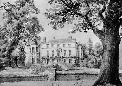 Bradwall Hall, drawing from the 19th Century