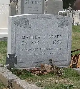 Brady's grave at the Congressional Cemetery