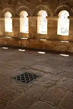 Cistern drain hole, another proof of the building's double-function.