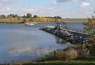 Branched Oak Lake marina breakwall