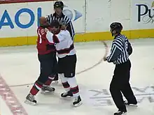 Donald Brashear fighting Sheldon Brookbank.