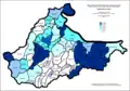 Share of Serbs in Brčko by settlements 1971