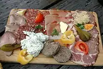 Styrian  Brettljause, a cold hors d'oeuvre