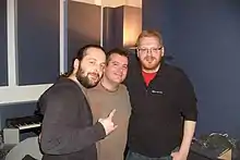 From left to right: Brian Eddie Reynolds, Lee Morris, Ian Coulter during recording sessions for Methods To End It All in 2010