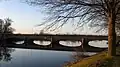 Old railroad bridge across Helge å